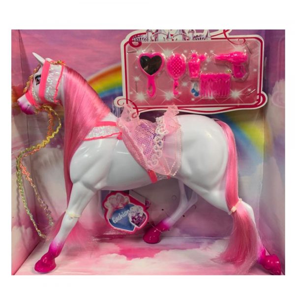 Carriage A Fashion FairyTale 22cm Horse With Long Maine And Accessories Pretend Play Tasty Delightz