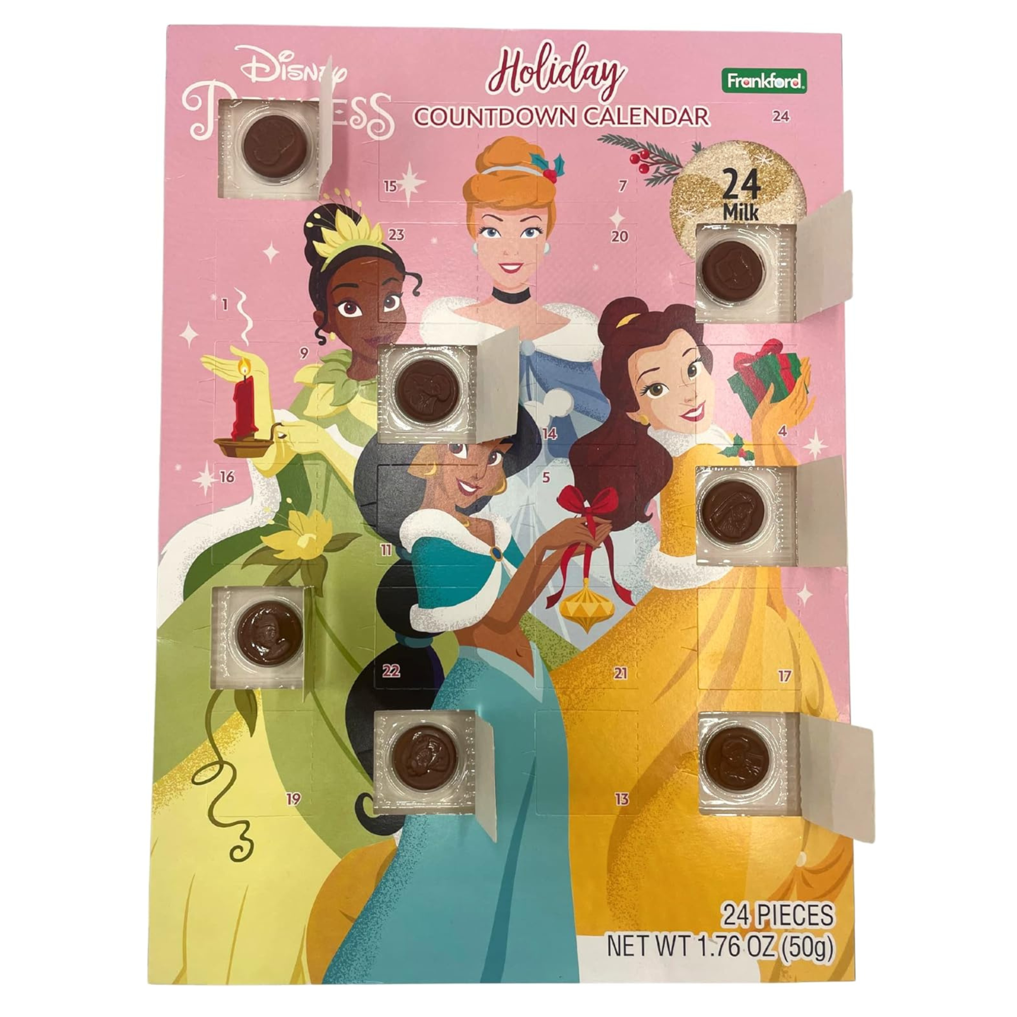 Disney Princess Milk Chocolate Advent Calendar with open windows isolated  on white background Stock Photo - Alamy