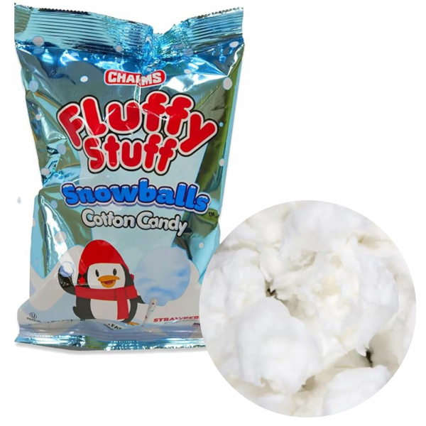 Charms Fluffy Stuff Cotton Candy, Snow Balls, Strawberry - 2.1 oz