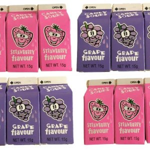 Candy-Sours-x-18-Strawberry-Grape-Flavour-Sour-Candy-Bulk-Lollies-Party-Favors-122035137447