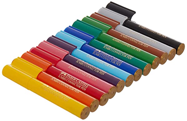 Faber-Castell Connector Pen Colour Markers Assorted Wallet of 12