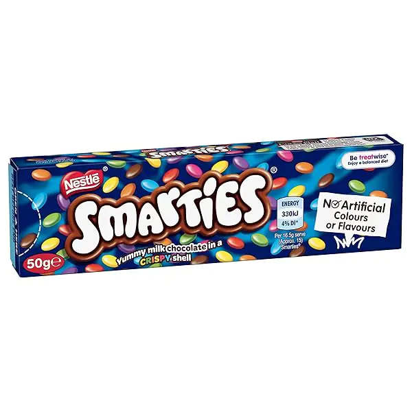 Smarties Smooth Milk Chocolate Box, 50 Grams x 24